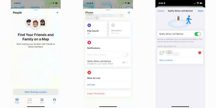 Экран настройки уведомлений при оставлении предмета в приложении Локатор