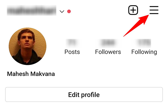 Откройте меню 