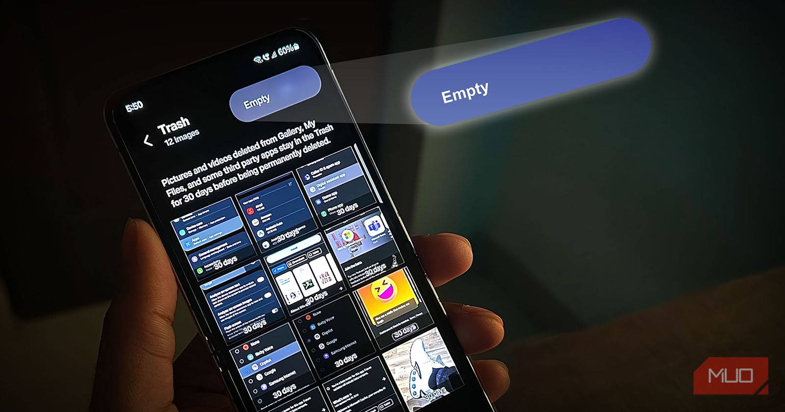 Как очистить корзину на Android