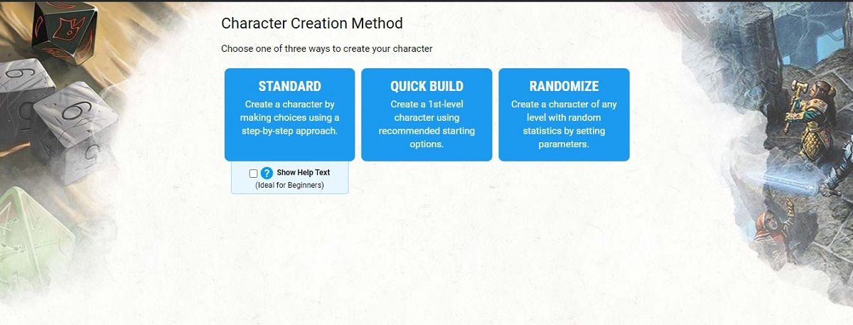 Три варианта создания персонажа