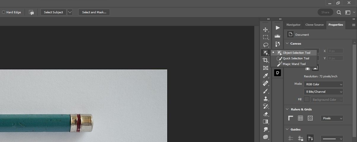 Выберите инструмент Object Selection