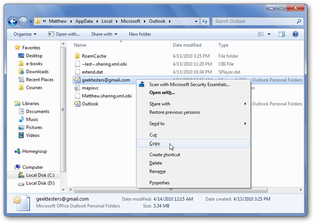 Как вернуться к Outlook 2007 и восстановить данные