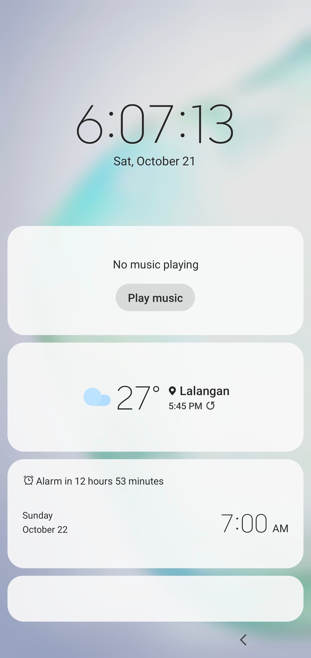 Lock screen widgets on Samsung lock screen