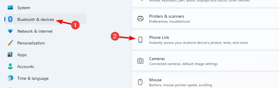 Отключение Phone Link в Windows 11