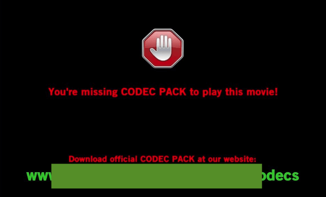 Поддельное окно установки кодека — мошенничество при просмотре