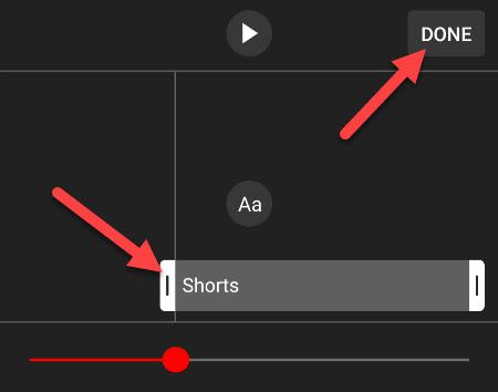 Настройка позиции текста на временной шкале.
