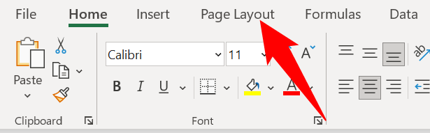 Нажмите вкладку Разметка страницы.