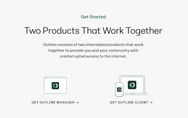 Outline Manager и Client: экран загрузок и версий