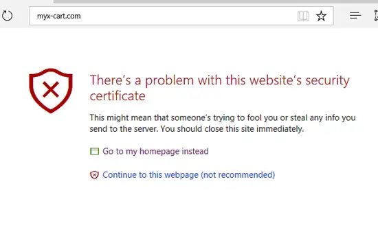 Браузерное предупреждение о самоподписанном сертификате