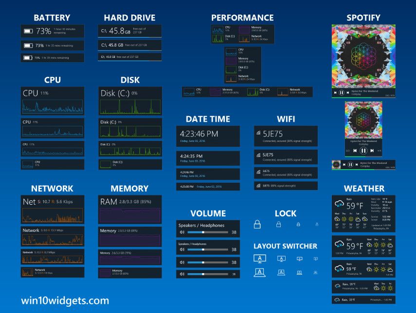 Win10widgets для Rainmeter