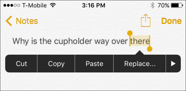 Контекстное меню с вариантами вырезать, копировать, вставить