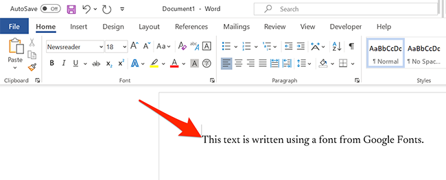 Печатайте текст шрифтом Google Fonts в Microsoft Word