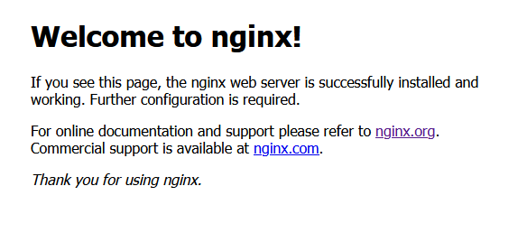 Страница по умолчанию Nginx
