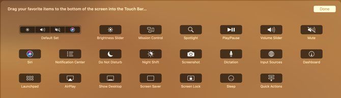 Кастомизация Touch Bar в настройках macOS