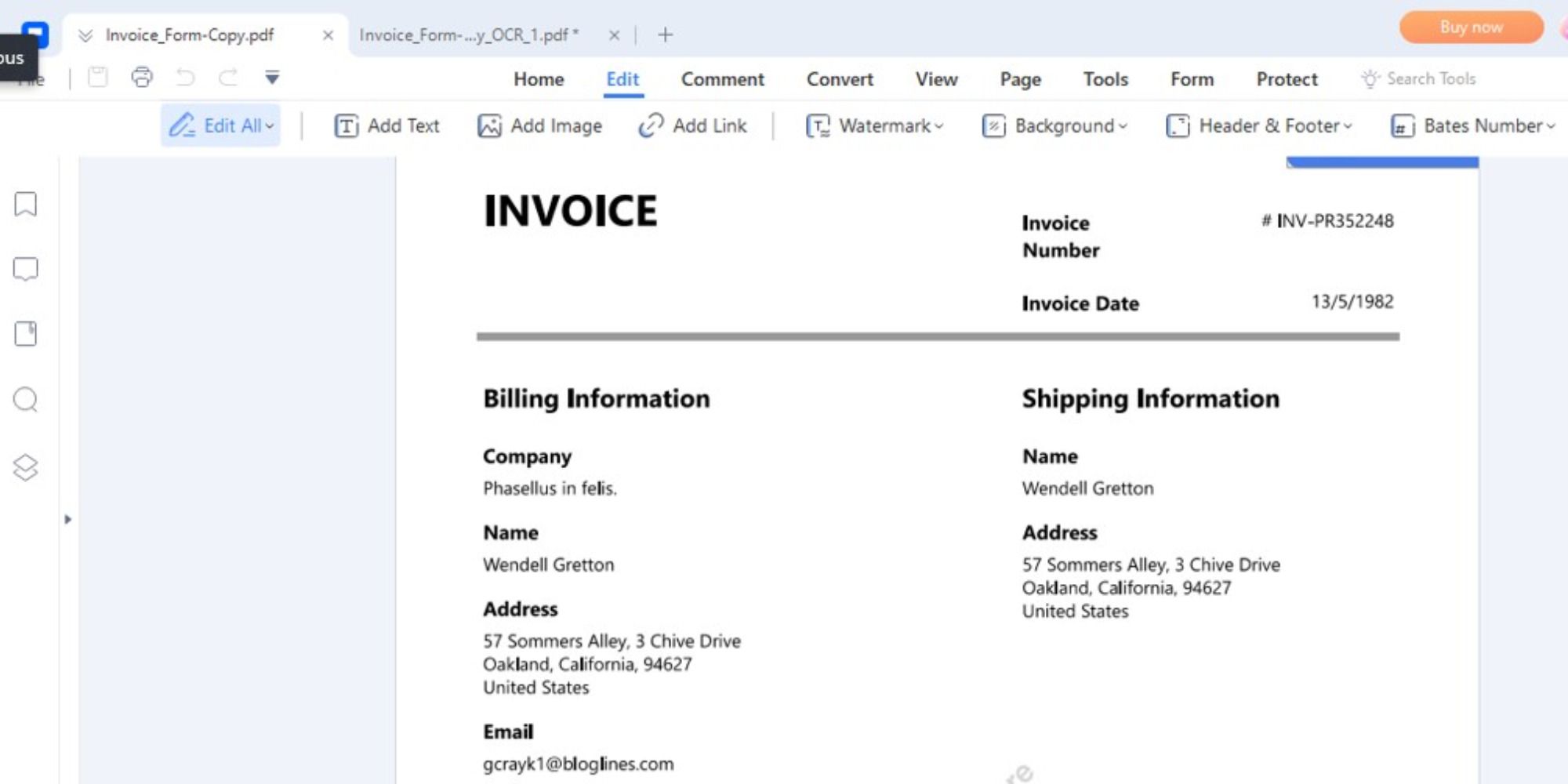 Редактирование документов в PDFElement 
