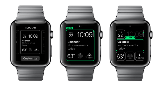 Процесс выбора циферблата и перехода к настройкам на Apple Watch