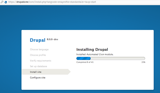 Процесс установки Drupal