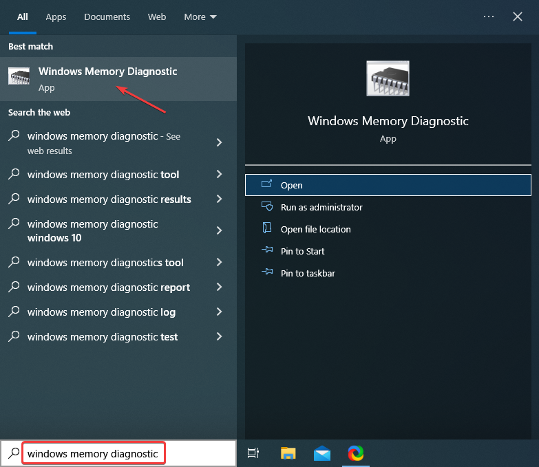 windows memory diagnostic to fix memory management windows 10