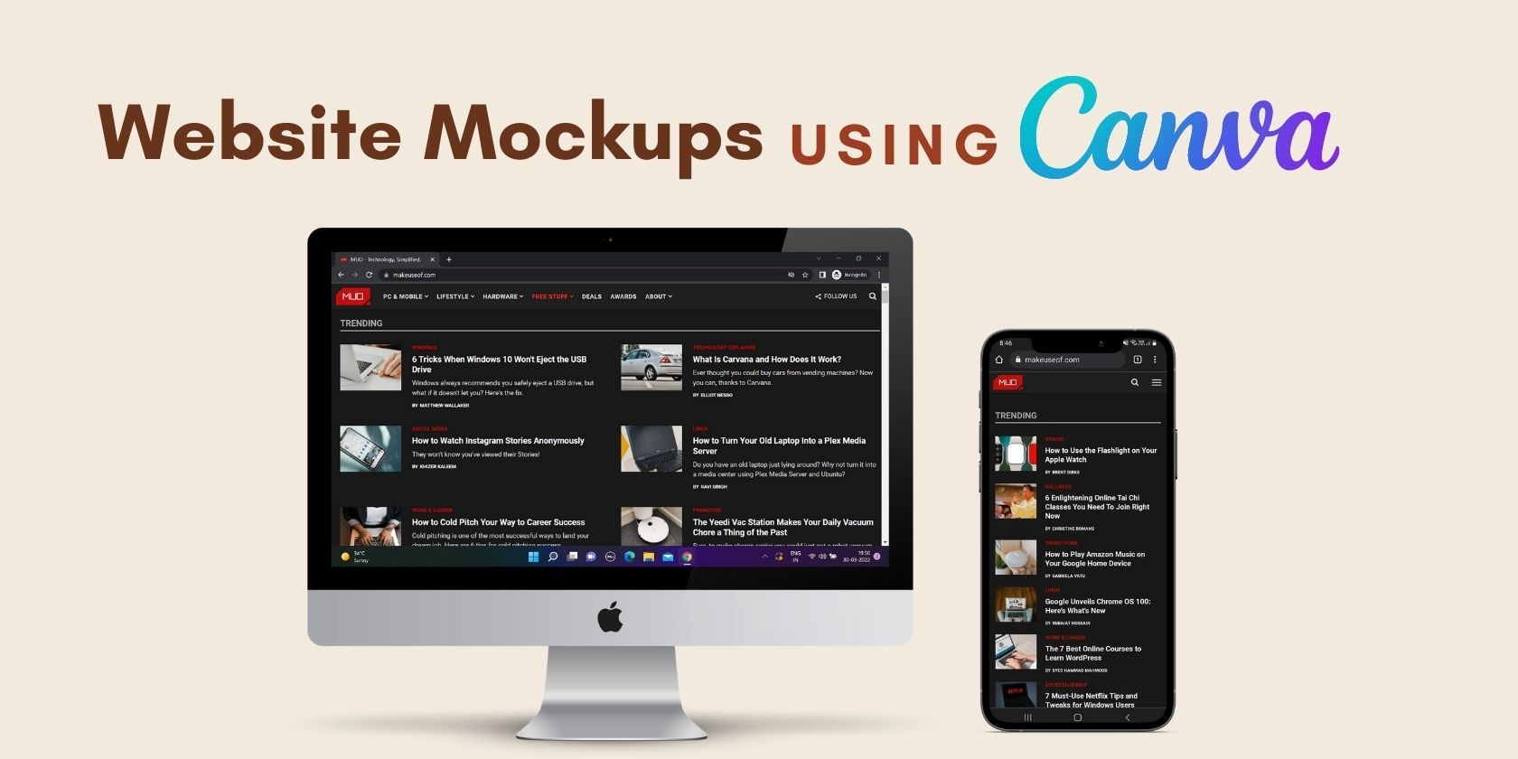 Как сделать макет сайта (mockup) в Canva