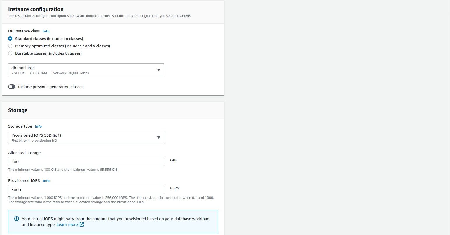 Шаг 8 — выбор конфигурации инстанса и параметров хранения