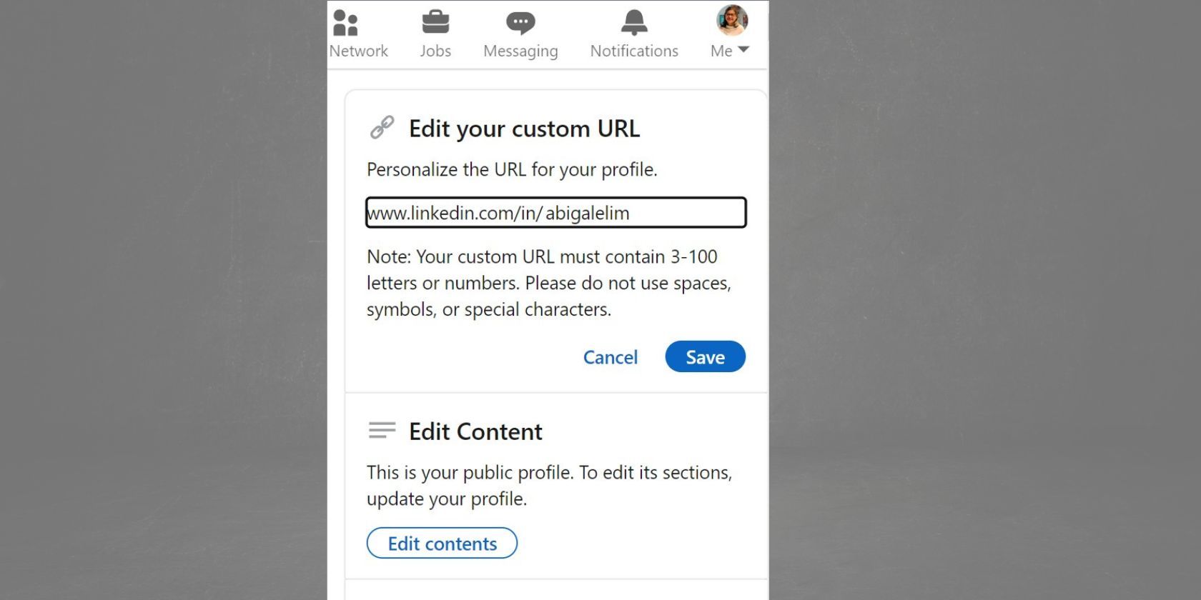 Персонализированный адрес профиля LinkedIn