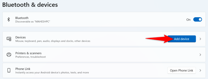 Выберите Добавить устройство
