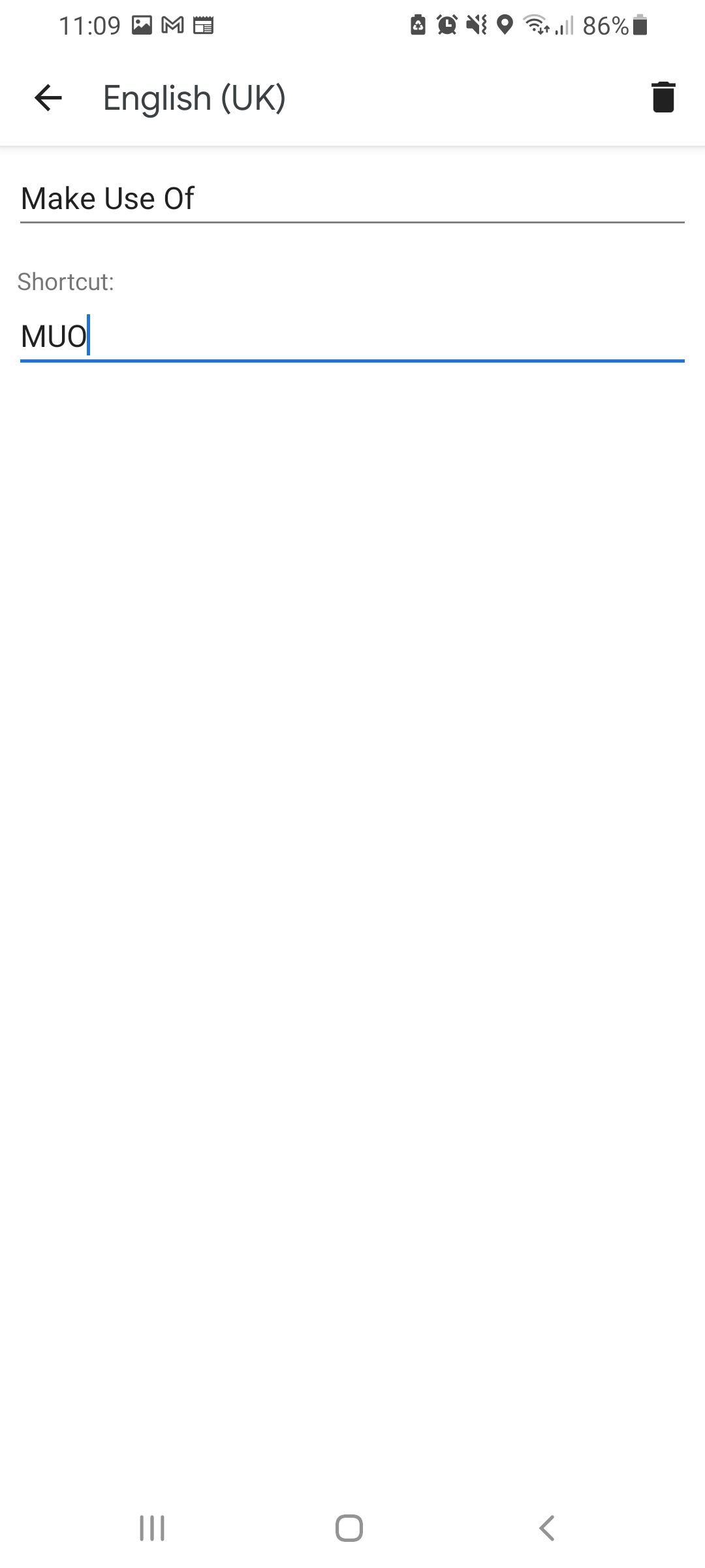 Пример добавления ярлыка в Gboard