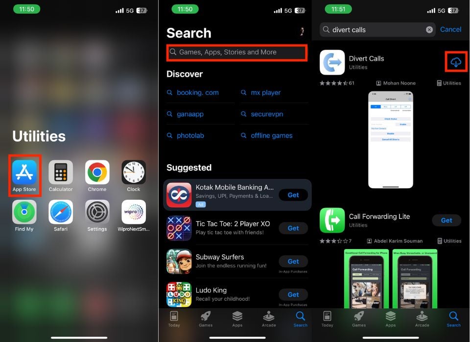 App Store: поиск приложения для переадресации