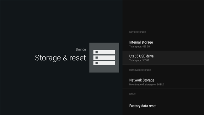 Накопитель отображается как системное хранилище