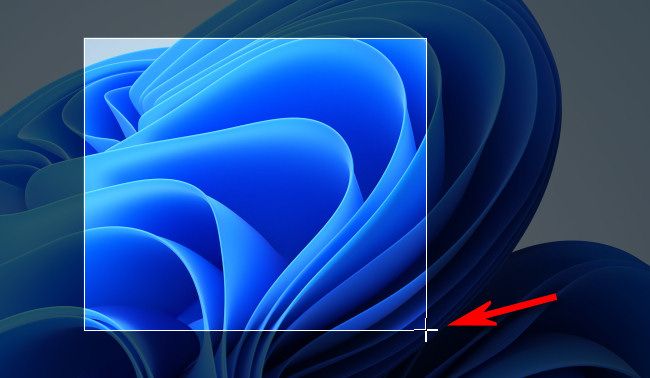 Нарисуйте прямоугольную область мышью для сохранения части экрана
