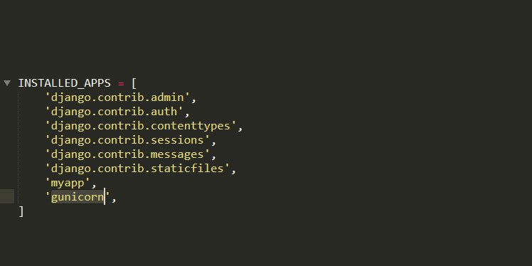 Добавление gunicorn в настройки проекта