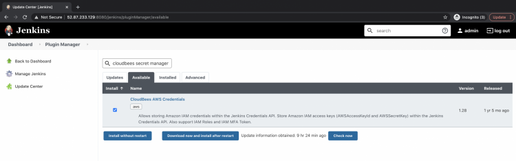 Плагин CloudBees AWS Credentials в списке
