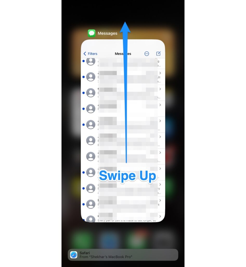 Меню многозадачности - Не приходят текстовые уведомления на iPhone
