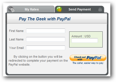 Форма отправки платежа через профиль CrossLoop