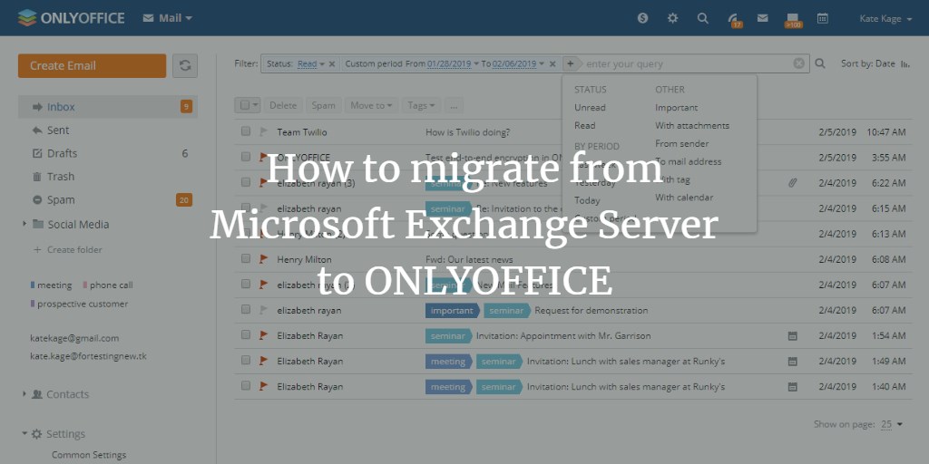 Миграция с MS Exchange на ONLYOFFICE