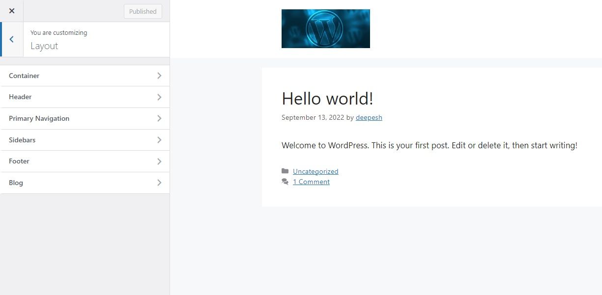 Настройка макета сайта WordPress
