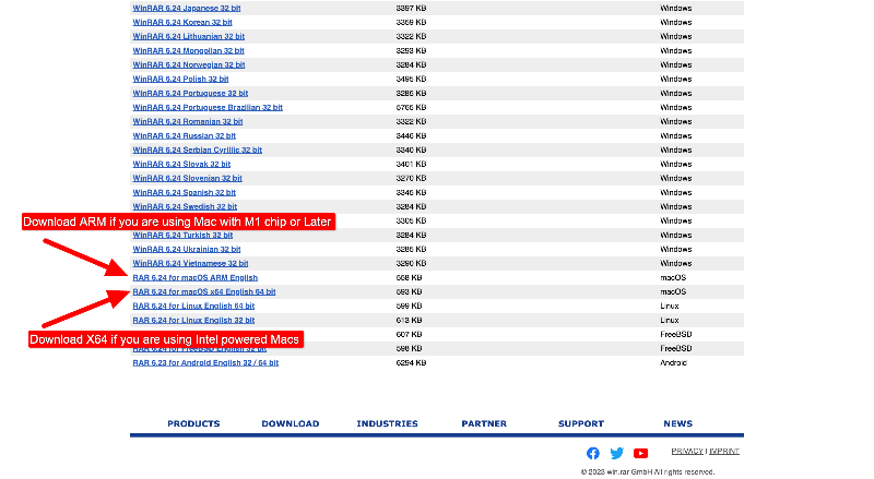 Скачивание RAR для macOS
