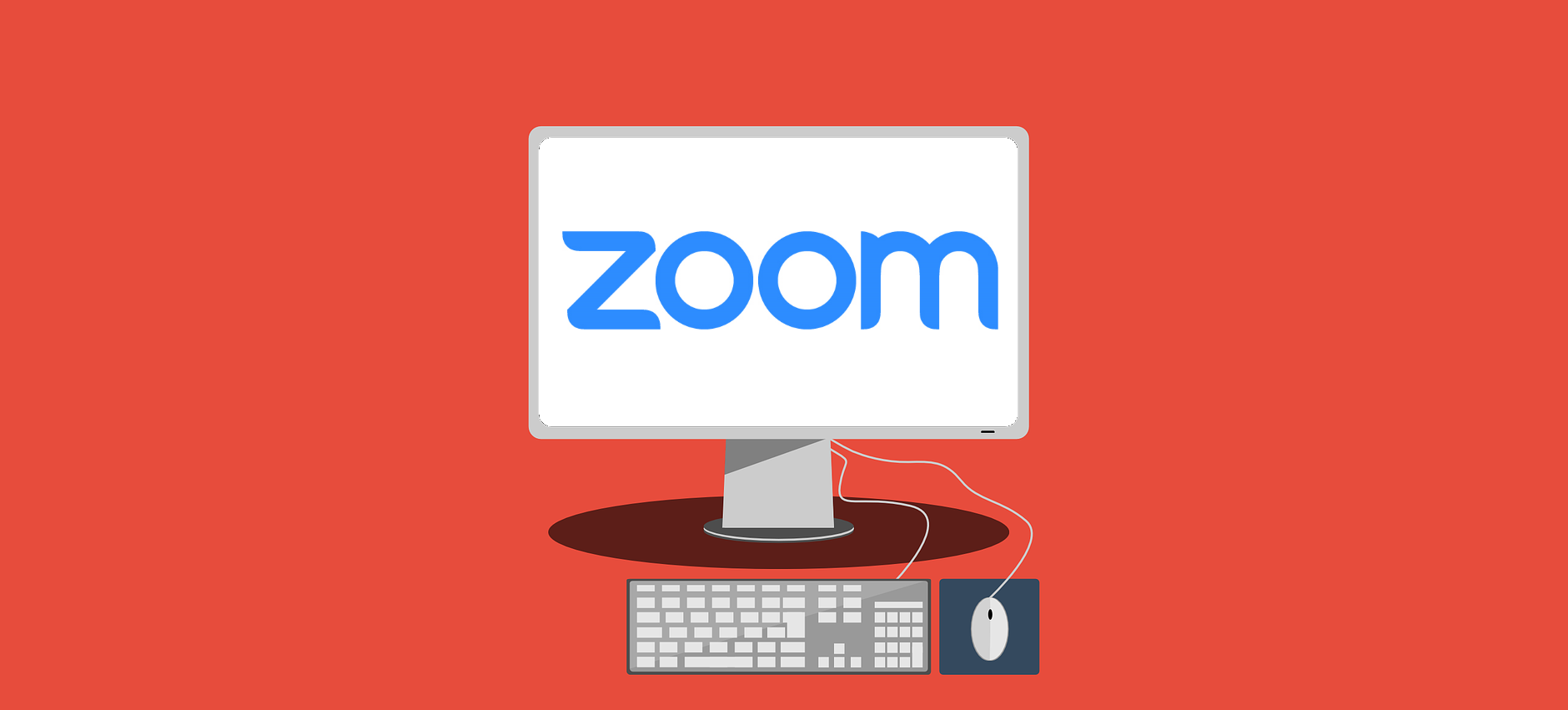 Иконки видеоконференции Zoom на экране монитора