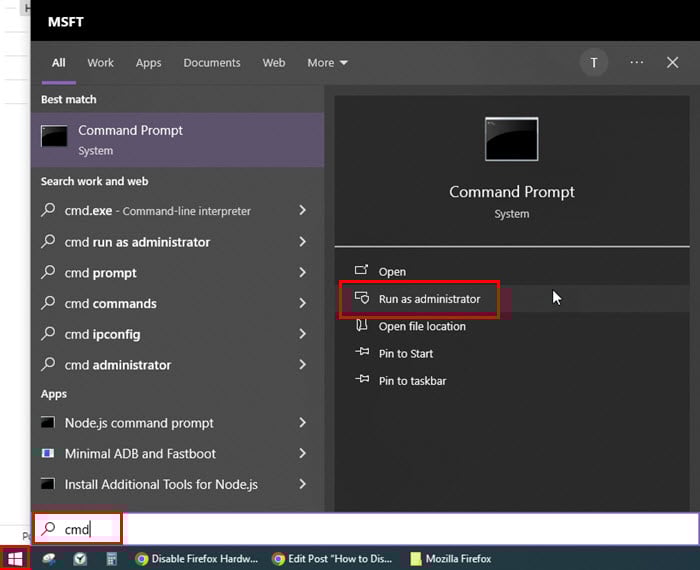 Запуск CMD от администратора