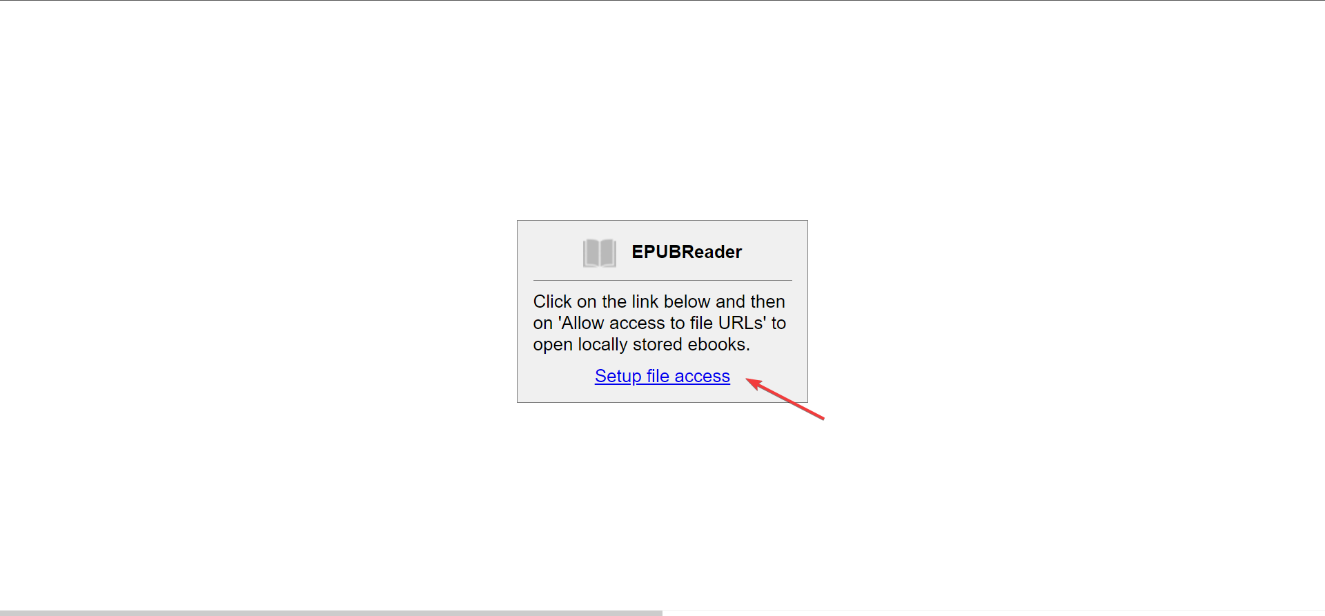 Настройка доступа к файлам для расширения EPUBReader