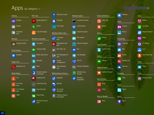 Start Menu Apps View