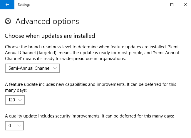Опция приостановки обновлений в Windows