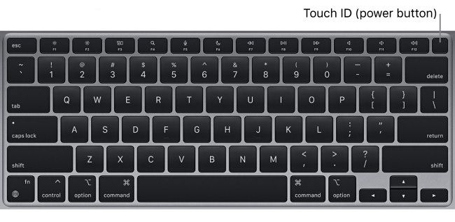 Кнопка включения и Touch ID на MacBook Air