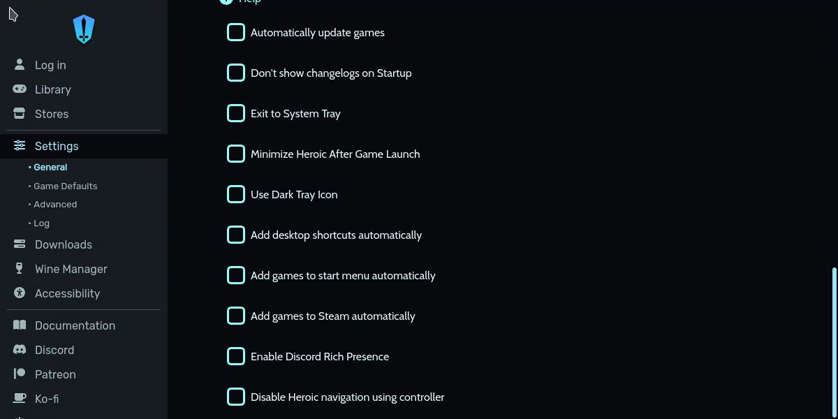 Настройки Heroic Games Launcher с опцией автодобавления в Steam