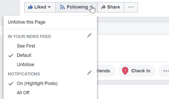 Отписаться от страниц Facebook