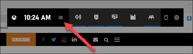 Выберите значок меню виджетов