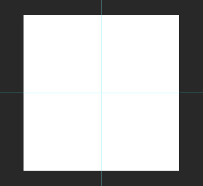 Пустой холст 1000×1000 пикселей с направляющими