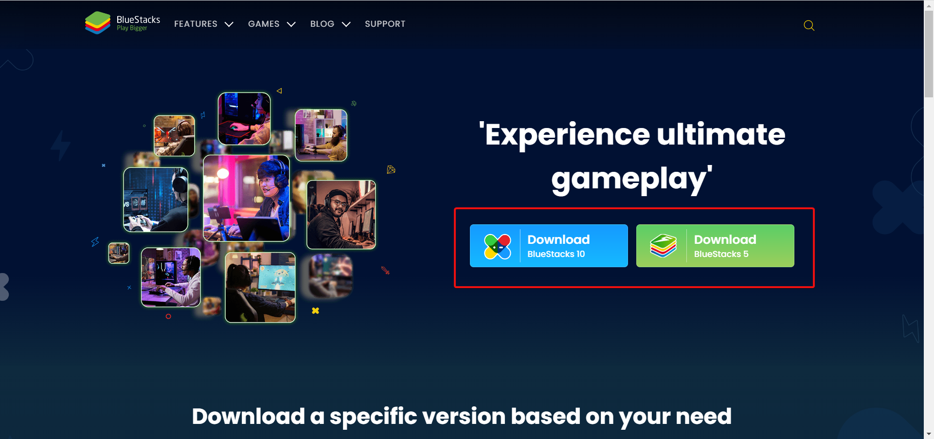 Меню установки BlueStacks — окно установки и настройки