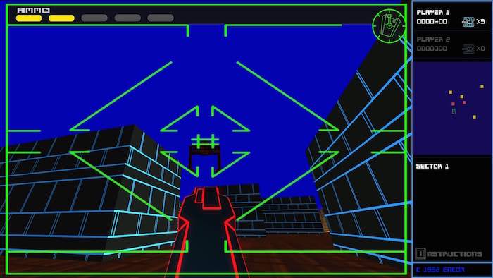 Игровой интерфейс Space Paranoids в архивном виде