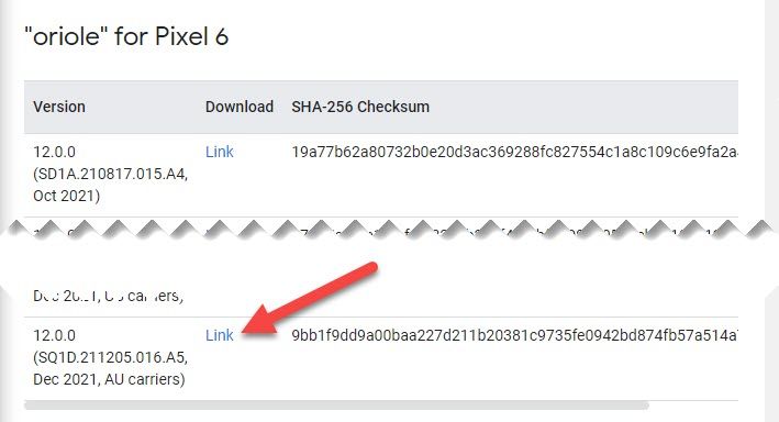 Скриншот страницы загрузки OTA с выделенным файлом обновления.